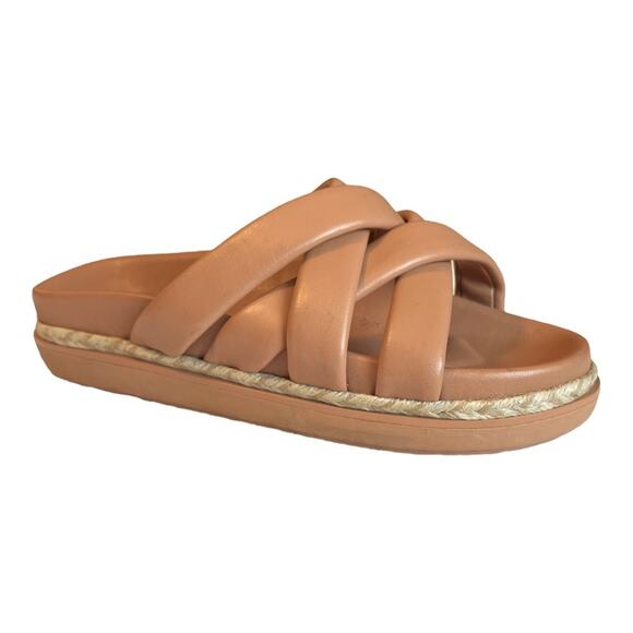 Vince Camuto Beige Chevelle Jute Wrapped Arch Support Leather Platform Sandals - Picture 5 of 8